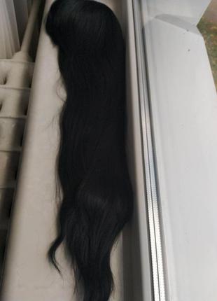 Парик брюнетки чёрный длинный 70 см4 фото