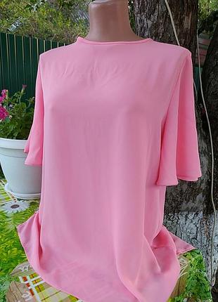 Рожева шифонова блуза