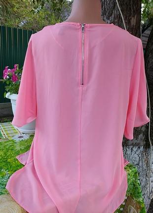 Розовая шифоновая блуза3 фото