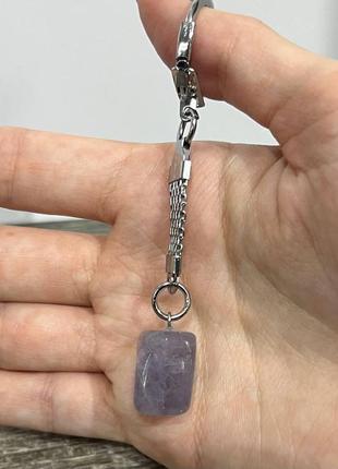 Натуральный камень флюорит - кулон талисман в форме "мини блок" на цепочке - подарок парню, девушке7 фото