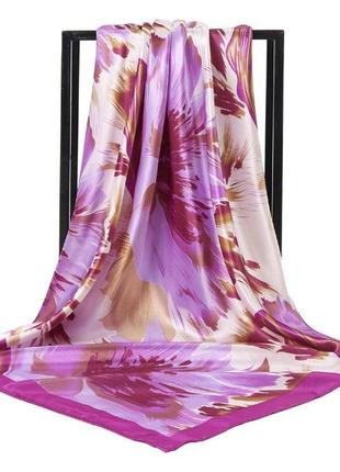 90*90 см люксовый шелковый большой женский модный платок с узором
