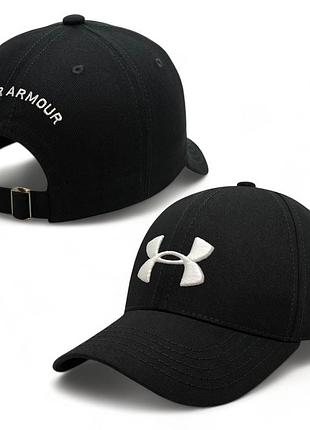 Кепка under armour (андер армор) бейсболка черная белая вышивка ( m 54-59 \  l 59-62 )