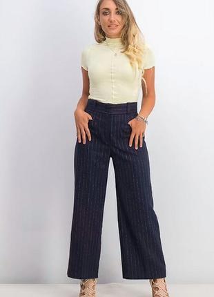 Укорочені широкі штани розмір 42 євро mango кюлоти в смужку6 фото