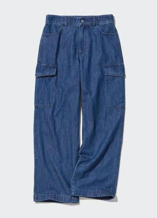 Джинсові широкі прямі карго uniqlo