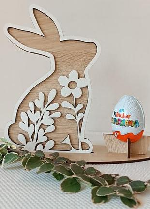Пасхальная корзинка из дерева "happy easter" 25см