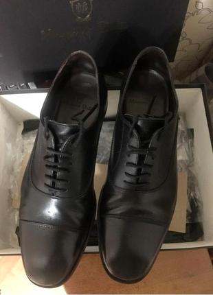 Мужские черные кожаные туфли massimo dutti1 фото
