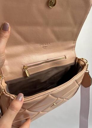 Жіноча сумка prada pink 2в1 прада маленька сумка на плече красива, легка сумка з еко-шкіри7 фото