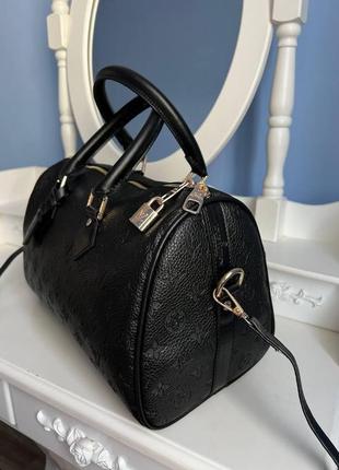 Женская сумка луи витон черная сумочка louis vuitton speedy 30 black большая модная сумка4 фото