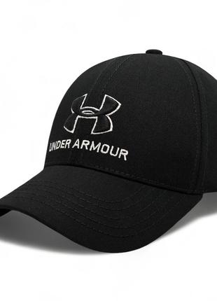 Кепка андер | under armour | бейсболка черная с белой обводкой ( m 54-59 \  l 59-62 )