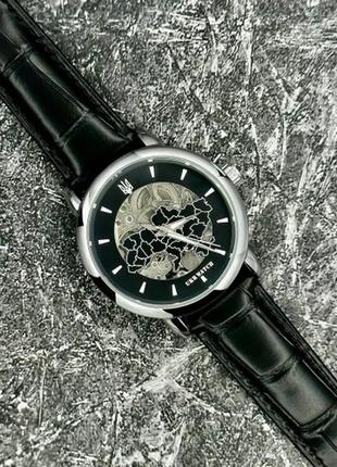 Годинник наручний ukrwatch україна silver-black2 фото