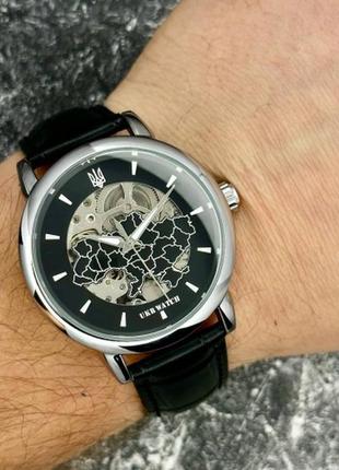 Годинник наручний ukrwatch україна silver-black3 фото