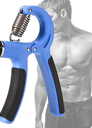 Еспандер кистьовий пружинний з регульованим навантаженням power pro cm 5-60 кг синій-чорний