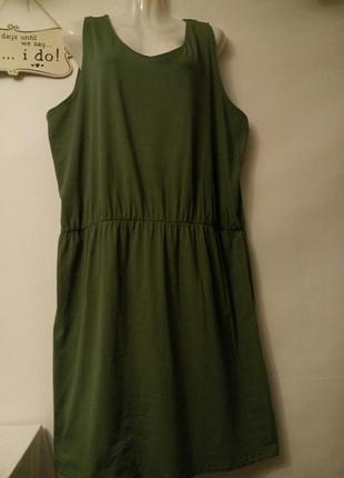 Базовое трикотажное платье майка идеал  экологический хлопок индия