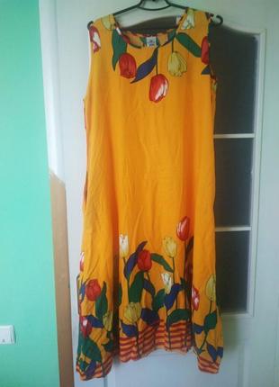 Яскраве літнє плаття сарафан з натуральної тканини5 фото