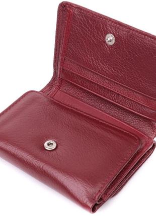 Кожаный интересный кошелек для женщин st leather 22507 бордовый3 фото
