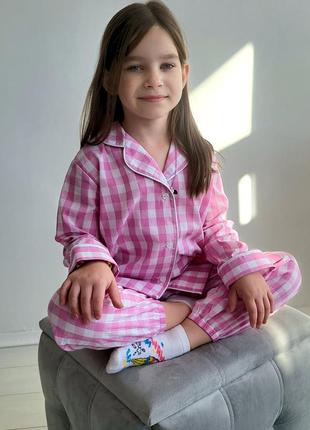 Пижама детская весенняя хлопковая натуральная на пуговицах