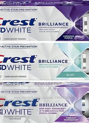 Зубна відбілююча антибактеріальна crest 3d white brilliance blast toothpaste 99g5 фото