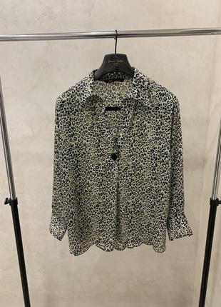 Блуза сорочка zara з принтом леопардовим