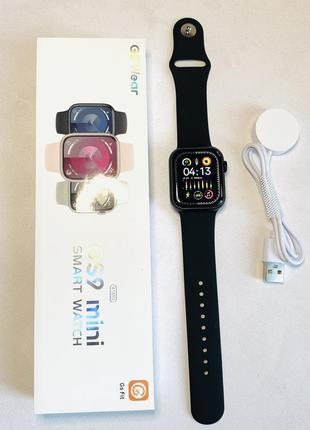 Смарт годинник 9 серії smart watch gs9 mini 41 mm українське меню з функцією дзвінка. колір чорний2 фото