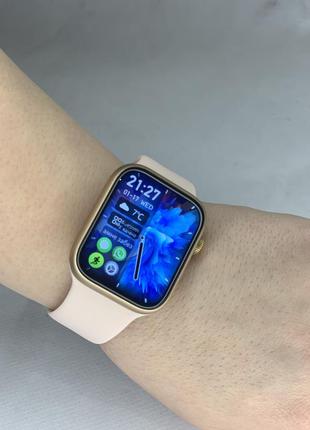 Умные смарт-часы smart watch gs9 pro 45 mm смарт-часы с украинским языком и функцией звонка золотистые3 фото