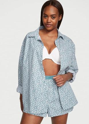 Хлопковая пижама виктория сикрет victoria's secret cotton oversized оригинал1 фото