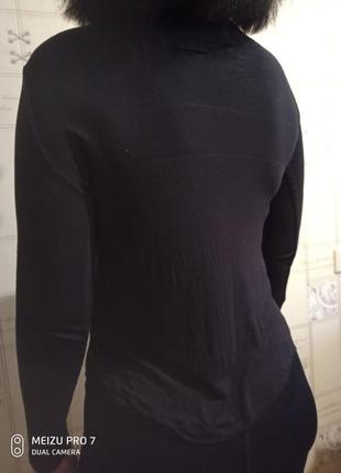 India черный лонгслив футболка с длинным рукавом блуза жабо с рюшами вискоза 100% бохо4 фото