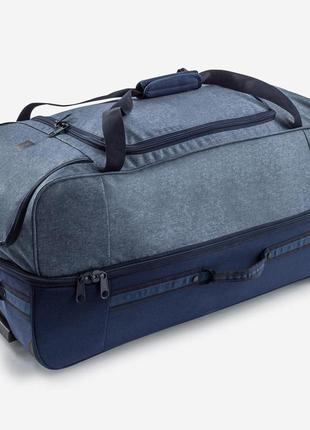 Спортивний валіза сумка на колесах для спорту kipsta essential 105л 75 х 39 х 36 см синій7 фото