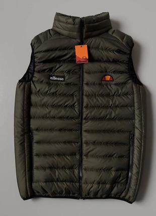 Жилетка безрукавка мужская хаки ellesse стеганая спортивная жилет мужской стеганый xs-xxl