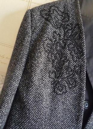 Ashley brooke дизайнерский эффектный кардиган пиджак жакет блейзер шерстяной, винтаж4 фото