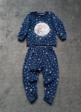 Костюм велюровый пижама m&amp;s на девочку 3-4 года рост 104 см