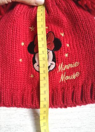 Теплая шапка minnie mouse для девочки3 фото