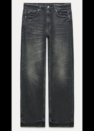 Джинсы zara denim slim fit - straight leg укороченные9 фото