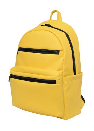 Жіночий жовтий місткий рюкзак для навчання