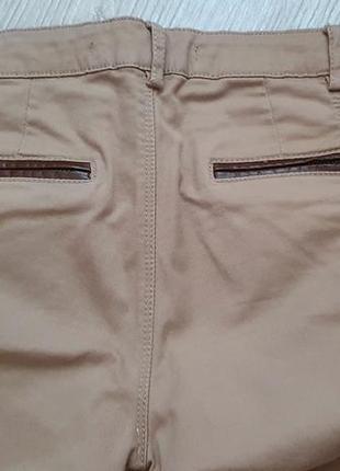 Коттоновые брюки с кожаными вставками zara3 фото