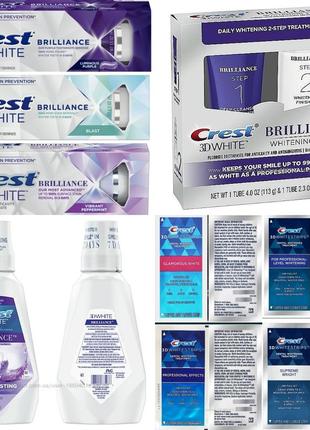 Crest 3d white смужки, пасти, ополіскувачі, великий асортимент, свіже-usa1 фото