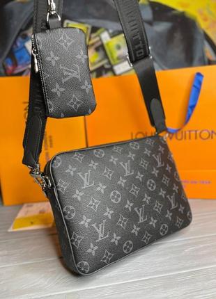 Чоловічі сумка louis vuitton trio messenger monogram eclipse s0572 фото