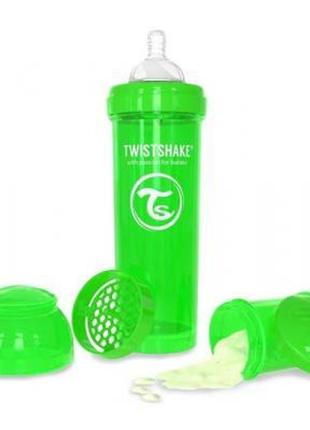 Пляшка для годування twistshake антиколькова 330 мл, зелена (24861)3 фото