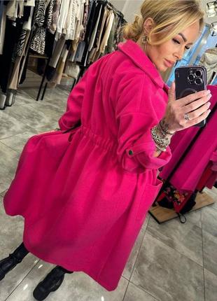 Кардиган пальто кардіган жіночий довгий кашеміровий без капюшону весняний на весну демісезонний базовий бежевий коричневий рожевий зелений батал4 фото