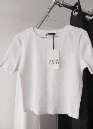 Белый топ в рубчик zara6 фото