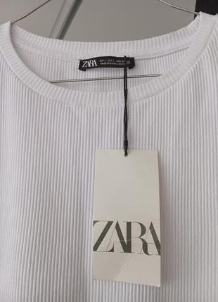 Белый топ в рубчик zara7 фото