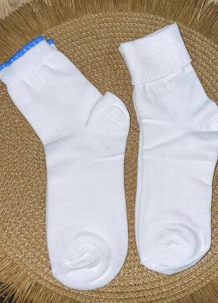 Набор белых хлопковых носков для девочки І2 пары 31/36 размер george1 фото