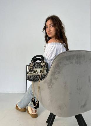 Женская сумка dior mini textile диор маленькая сумка шоппер на плечо красивая, легкая, текстильная сумка4 фото
