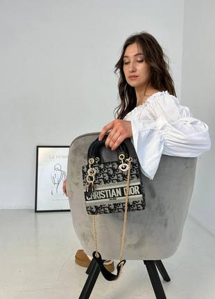Женская сумка dior mini textile диор маленькая сумка шоппер на плечо красивая, легкая, текстильная сумка2 фото