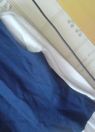 Tina taylor льняной темно синий жилет, жилетка, безрукавка 100% linen/лён3 фото