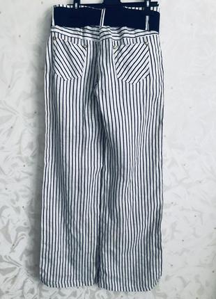 Льняные брюки штаны лен лляні из льна полоску полосатые морячка3 фото