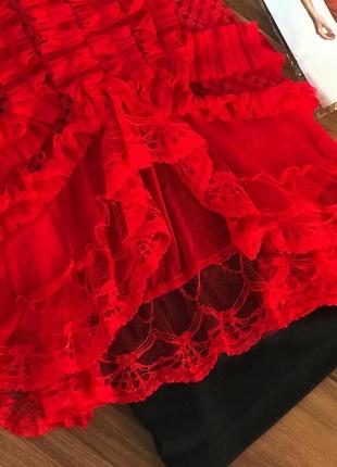 Красный комплект белья, пеньюар, ночнушка, сетка, еротическое белье {с-м}4 фото