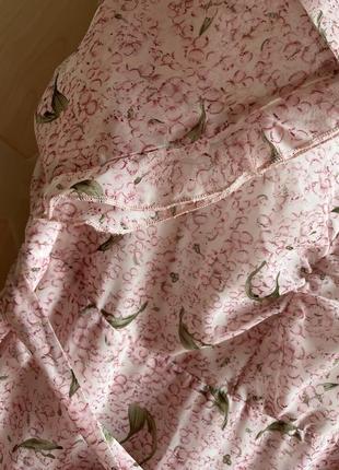 Сукня міді шифонова плаття волани рюши квітковий принт пудрове нарядне4 фото