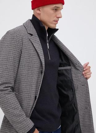 Чоловіче пальто класичне в клітинку весняне пальто нове чоловіче пальто класичне jack&jones3 фото
