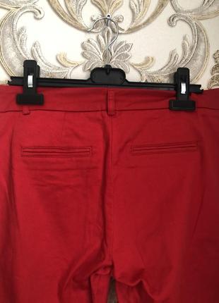Красные яркие брюки штаны укокороченные капри orsey модные стильные трендовые6 фото