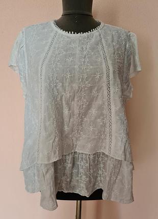 Біла коттонова блуза zara